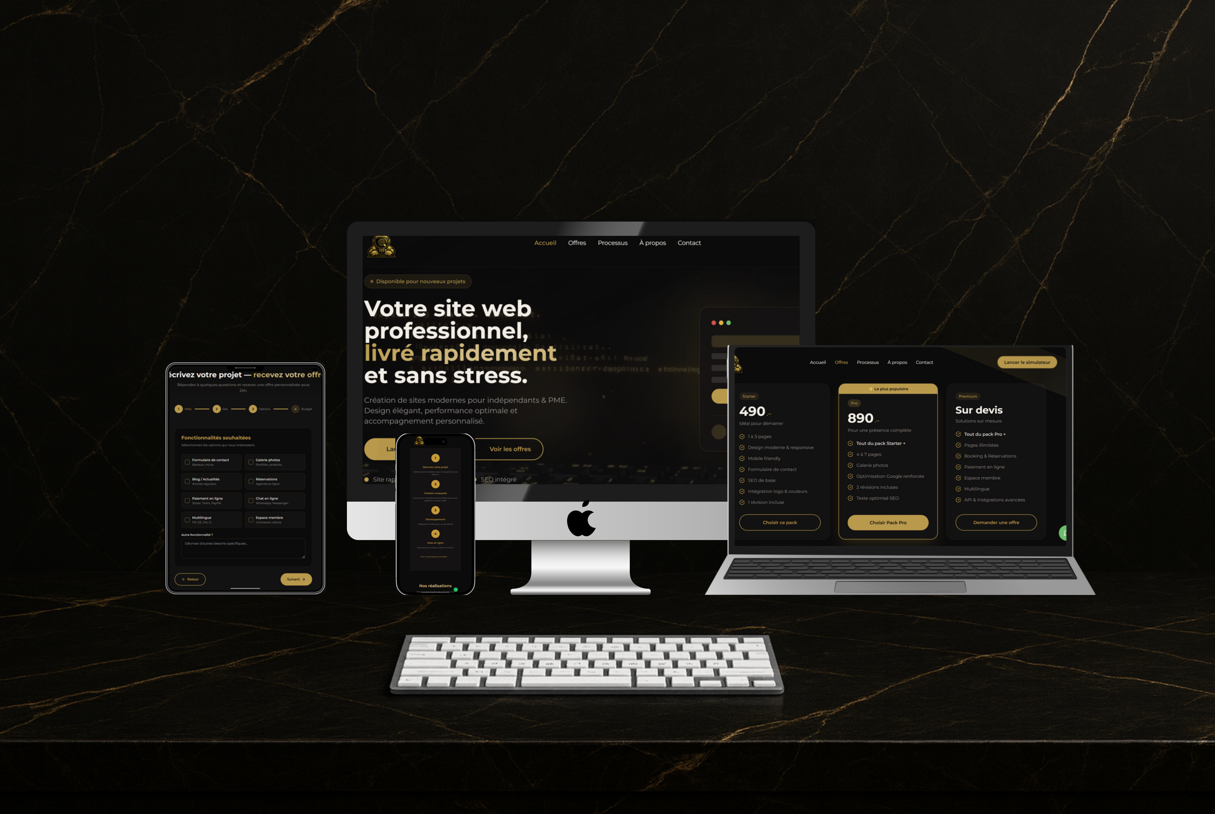 Site vitrine de l'agence web Prime Code à Neuchâtel - Exemple de design moderne et performant pour entreprises suisses